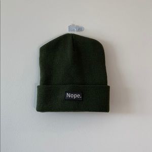 Green “Nope” Beanie